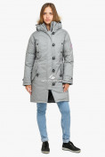Купить Куртка парка зимняя женская светло-серого цвета 1805SS