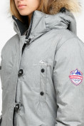 Купить Куртка парка зимняя женская светло-серого цвета 1805SS, фото 6