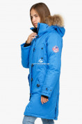 Купить Куртка парка зимняя женская синего цвета 1805S, фото 4