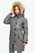 Купить Куртка парка зимняя женская серого цвета 1805Sr, фото 3