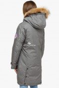 Купить Куртка парка зимняя женская серого цвета 1805Sr, фото 4