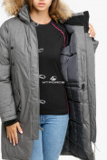 Купить Куртка парка зимняя женская серого цвета 1805Sr, фото 6
