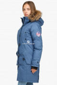 Купить Куртка парка зимняя женская голубого цвета 1805Gl, фото 3