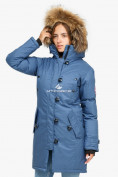 Купить Куртка парка зимняя женская голубого цвета 1805Gl, фото 4