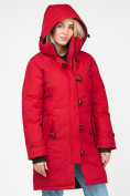 Купить Куртка парка зимняя женская малинового цвета 1806M, фото 5