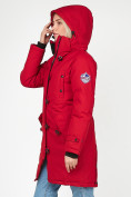 Купить Куртка парка зимняя женская малинового цвета 1806M, фото 6