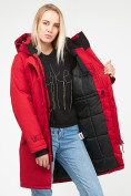 Купить Куртка парка зимняя женская малинового цвета 1806M, фото 9