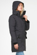 Купить Куртка парка зимняя женская черного цвета 1806Ch, фото 6
