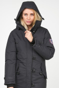 Купить Куртка парка зимняя женская черного цвета 1806Ch, фото 7