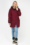 Купить Куртка парка зимняя женская бордового цвета 1806Bo, фото 3