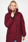 Купить Куртка парка зимняя женская бордового цвета 1806Bo, фото 2