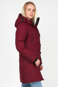 Купить Куртка парка зимняя женская бордового цвета 1806Bo, фото 4