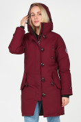 Купить Куртка парка зимняя женская бордового цвета 1806Bo, фото 7