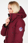 Купить Куртка парка зимняя женская бордового цвета 1806Bo, фото 8