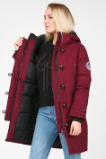 Купить Куртка парка зимняя женская бордового цвета 1806Bo, фото 10