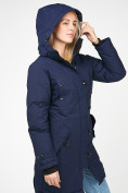 Купить Куртка парка зимняя женская темно-синего цвета 1806TS, фото 4