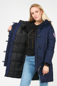 Купить Куртка парка зимняя женская темно-синего цвета 1806TS, фото 6