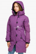Купить Куртка парка зимняя женская фиолетового цвета 1806F, фото 3