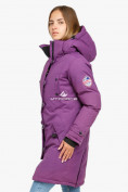 Купить Куртка парка зимняя женская фиолетового цвета 1806F, фото 4