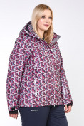 Купить Куртка горнолыжная женская большого размера малинового цвета 18112M, фото 4