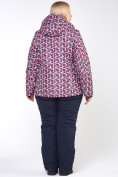 Купить Куртка горнолыжная женская большого размера малинового цвета 18112M, фото 5