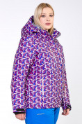 Купить Куртка горнолыжная женская большого размера фиолетового цвета 18112F, фото 2