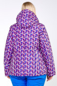 Купить Куртка горнолыжная женская большого размера фиолетового цвета 18112F, фото 4