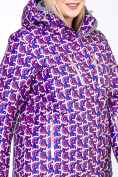 Купить Куртка горнолыжная женская большого размера фиолетового цвета 18112F, фото 7