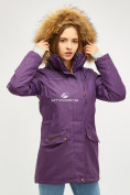 Купить Женская зимняя парка фиолетового цвета 18113-1F