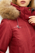 Купить Женская зимняя парка бордового цвета 18113-1Bo, фото 7