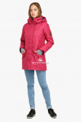 Купить Куртка парка зимняя женская малинового цвета 18113М