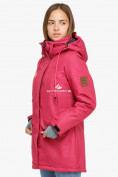 Купить Куртка парка зимняя женская малинового цвета 18113М, фото 2