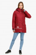Купить Куртка парка зимняя женская бордового цвета 18113B