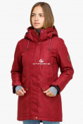 Купить Куртка парка зимняя женская бордового цвета 18113B, фото 2
