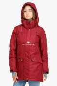 Купить Куртка парка зимняя женская бордового цвета 18113B, фото 3