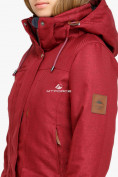 Купить Куртка парка зимняя женская бордового цвета 18113B, фото 5