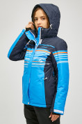 Купить Женский зимний горнолыжный костюм синего цвета 01856S, фото 3