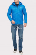 Купить Куртка мужская стеганная голубого цвета 1858G