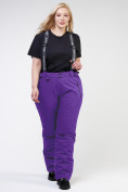 Купить Брюки горнолыжные женские большого размера фиолетового цвета 1878F, фото 3