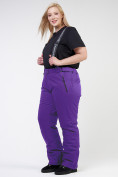 Купить Брюки горнолыжные женские большого размера фиолетового цвета 1878F, фото 5