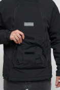 Купить Куртка-анорак  спортивная мужская черного цвета 1887Ch, фото 13