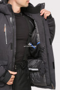 Купить Куртка горнолыжная мужская темно-серого цвета 1910TC, фото 6