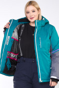 Купить Куртка горнолыжная женская большого размера зеленого цвета 1934Z, фото 6