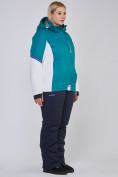 Купить Костюм горнолыжный женский большого размера бирюзового цвета 01934Br, фото 4