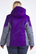 Купить Куртка горнолыжная женская большого размера темно-фиолетового цвета 1934TF, фото 4