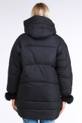 Купить Куртка зимняя женская молодежная с помпонами черного цвета 1943_01Ch, фото 6