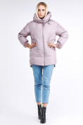 Купить Куртка зимняя женская молодежная с помпонами розового цвета 1943_12R