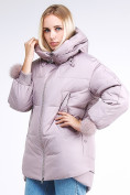 Купить Куртка зимняя женская молодежная с помпонами розового цвета 1943_12R, фото 3