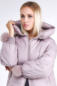 Купить Куртка зимняя женская молодежная с помпонами розового цвета 1943_12R, фото 7