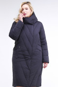 Купить Куртка зимняя женская классическая одеяло темно-синего цвета 191949_02TS, фото 2